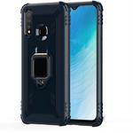 For Vivo Y19 (U3) Carbon Fiber Protective Case with 360 Degree Rotating Ring Holder(Blue)