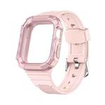 Two-color Integrated Watch Band For Apple Watch Series 7 41mm / 6&SE&5&4 40mm(Pink + Rose Pink Frame)