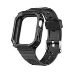 Two-color Integrated Watch Band For Apple Watch Series 7 41mm / 6&SE&5&4 40mm(Black + Black Frame)