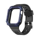 Two-color Integrated Watch Band For Apple Watch Series 7 41mm / 6&SE&5&4 40mm(Black + Dark Blue Frame)