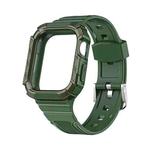 Two-color Integrated Watch Band For Apple Watch Series 7 45mm / 6&SE&5&4 44mm(Alfalfa + GreenFrame)