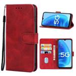 For OPPO A56 5G Leather Phone Case(Red)