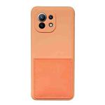 For Xiaomi Mi 11 Liquid Silicone Skin Feel Shockproof Phone Case with Card Slot(Orange)