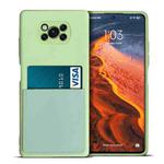 For Xiaomi Poco X3 / Poco X3 NFC Liquid Silicone Skin Feel Shockproof Phone Case with Card Slot(Green)