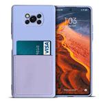 For Xiaomi Poco X3 / Poco X3 NFC Liquid Silicone Skin Feel Shockproof Phone Case with Card Slot(Light Purple)