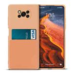 For Xiaomi Poco X3 / Poco X3 NFC Liquid Silicone Skin Feel Shockproof Phone Case with Card Slot(Orange)