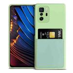 For Xiaomi Redmi Note 10 Pro 5G / Poco X3 GT Liquid Silicone Skin Feel Shockproof Phone Case with Card Slot(Green)
