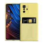 For Xiaomi Redmi Note 10 Pro 5G / Poco X3 GT Liquid Silicone Skin Feel Shockproof Phone Case with Card Slot(Yellow)