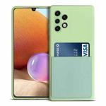 For Samsung Galaxy A32 4G Liquid Silicone Skin Feel Shockproof Phone Case with Card Slot(Green)