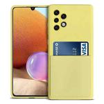 For Samsung Galaxy A32 4G Liquid Silicone Skin Feel Shockproof Phone Case with Card Slot(Yellow)