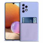 For Samsung Galaxy A32 4G Liquid Silicone Skin Feel Shockproof Phone Case with Card Slot(Light Purple)