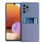 For Samsung Galaxy A32 4G Liquid Silicone Skin Feel Shockproof Phone Case with Card Slot(Lavender Grey)