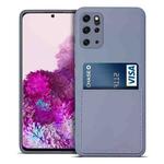 For Samsung Galaxy S20+ Liquid Silicone Skin Feel Shockproof Phone Case with Card Slot(Lavender Grey)