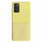 For Samsung Galaxy Note20 Liquid Silicone Skin Feel Shockproof Phone Case with Card Slot(Yellow)