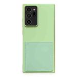 For Samsung Galaxy Note20 Ultra Liquid Silicone Skin Feel Shockproof Phone Case with Card Slot(Green)