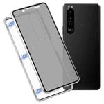 For Sony Xperia 1 III Anti-peeping Magnetic Double-sided Tempered Glass Phone Case(Silver)