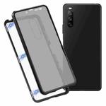 For Sony Xperia 10 III Anti-peeping Magnetic Double-sided Tempered Glass Phone Case(Black)