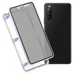 For Sony Xperia 10 III Anti-peeping Magnetic Double-sided Tempered Glass Phone Case(Silver)