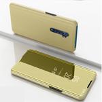 For OPPO Reno2 Z / Reno2 F Plated Mirror Horizontal Flip Leather Case with Holder(Gold)