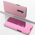 For OPPO Reno2 Z / Reno2 F Plated Mirror Horizontal Flip Leather Case with Holder(Rose Gold)
