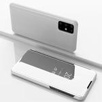 For Galaxy S20+ Plated Mirror Horizontal Flip Leather Case with Holder(Silver)