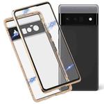 For Google Pixel 6 Pro HD Magnetic Metal Tempered Glass Phone Case(Gold)