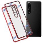 For Sony Xperia 1 III HD Magnetic Metal Tempered Glass Phone Case(Red)