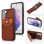 For Samsung Galaxy S21+ 5G Soft Skin Leather Wallet Bag Phone Case(Brown)