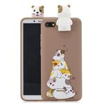 For Xiaomi Redmi 6A Cartoon Shockproof TPU Protective Case with Holder(Hamsters)