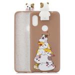 For Xiaomi Redmi Note 6 Pro Cartoon Shockproof TPU Protective Case with Holder(Hamsters)