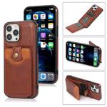 For iPhone 13 Pro Soft Skin Leather Wallet Bag Phone Case (Brown)