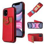 For iPhone 11 Pro Soft Skin Leather Wallet Bag Phone Case (Red)