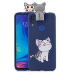 For Xiaomi Redmi Note 7 Cartoon Shockproof TPU Protective Case with Holder(Cat)
