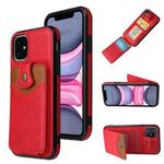 For iPhone 11 Soft Skin Leather Wallet Bag Phone Case (Red)