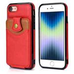 For iPhone SE 2022 / SE 2020 / 8 / 7 Soft Skin Leather Wallet Bag Phone Case(Red)