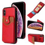 For iPhone XS Max Soft Skin Leather Wallet Bag Phone Case(Red)