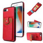 Soft Skin Leather Wallet Bag Phone Case For iPhone 8 Plus / 7 Plus(Red)