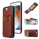 Soft Skin Leather Wallet Bag Phone Case For iPhone 8 Plus / 7 Plus(Brown)