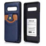 For Samsung Galaxy S10+ Soft Skin Leather Wallet Bag Phone Case(Blue)