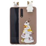 For Huawei P20 Cartoon Shockproof TPU Protective Case with Holder(Hamsters)