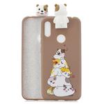 For Huawei Y6(2019) Cartoon Shockproof TPU Protective Case with Holder(Hamsters)
