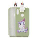 For Huawei Y6(2019) Cartoon Shockproof TPU Protective Case with Holder(Unicorn)