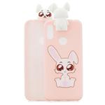 For Huawei Y6(2019) Cartoon Shockproof TPU Protective Case with Holder(Rabbit)