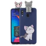For Huawei Y7(2019) Cartoon Shockproof TPU Protective Case with Holder(Cat)