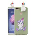For Huawei Enjoy 7s Cartoon Shockproof TPU Protective Case with Holder(Unicorn)