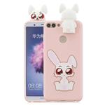 For Huawei Enjoy 7s Cartoon Shockproof TPU Protective Case with Holder(Rabbit)