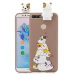 For Huawei Honor 7A Cartoon Shockproof TPU Protective Case with Holder(Hamsters)