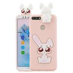 For Huawei Honor 7A Cartoon Shockproof TPU Protective Case with Holder(Rabbit)