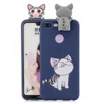For Huawei Honor 9 Lite Cartoon Shockproof TPU Protective Case with Holder(Cat)