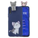 For Huawei Honor 9X Cartoon Shockproof TPU Protective Case with Holder(Cat)